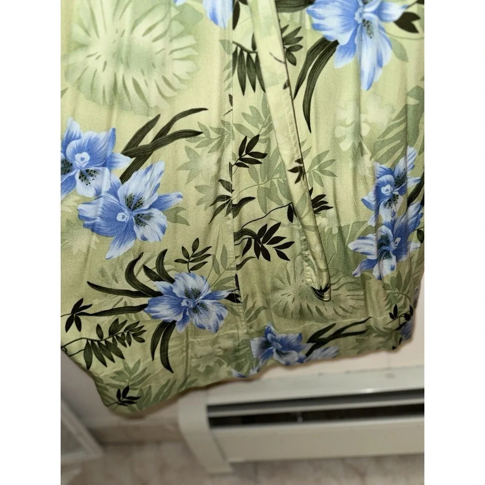 Caribbean Joe Green And Blue Floral Maxi Dress Size L